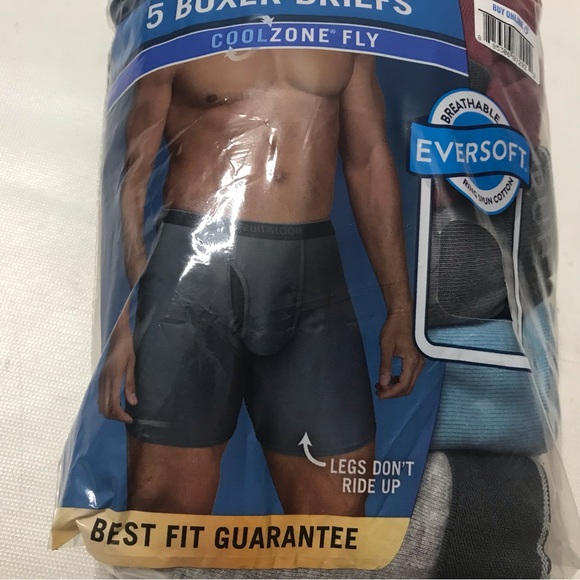 5 Pack Fruit of the Loom Men's Cool Zone Fly Boxer Briefs Size M 32-34 Eversoft - Picture 3 of 6